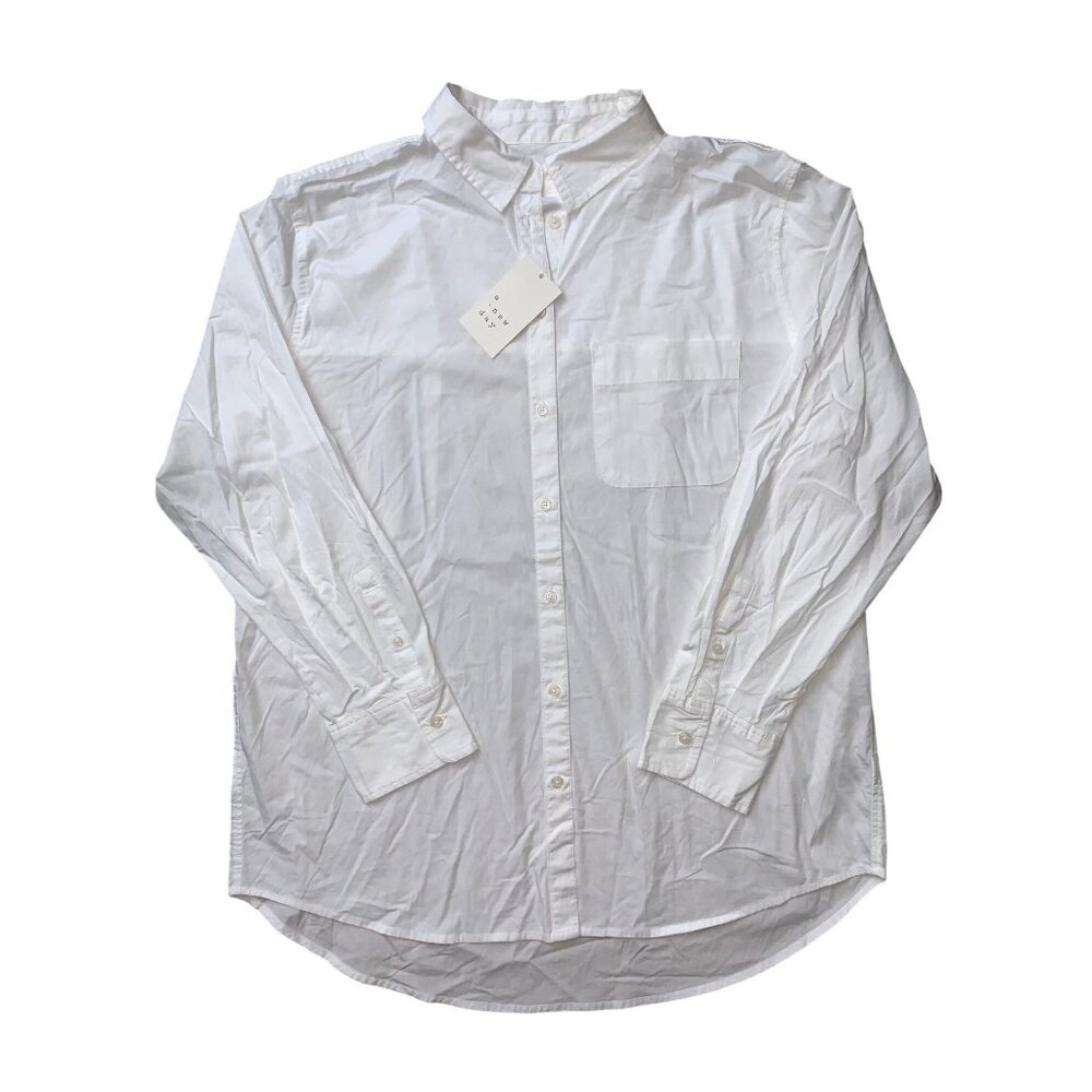 A New Day Women's White Long-Sleeve Button-Up Shirt Classic Fit Size XL - Picture 5 of 11